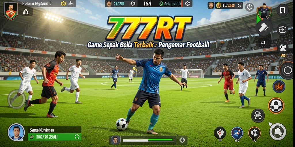 Tangkapan layar gameplay <strong>777RT</strong> yang menunjukkan aksi seru di lapangan sepak bola.
