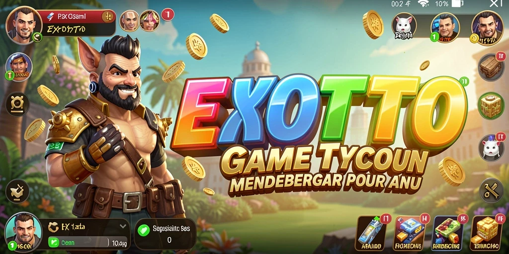 Tampilan gameplay EXOTOTO yang menarik dan penuh strategi bisnis.
