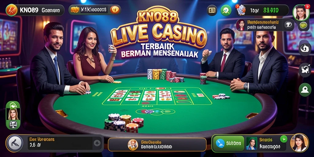 Screenshot gameplay KNO89 menampilkan dealer langsung dalam suasana kasino.