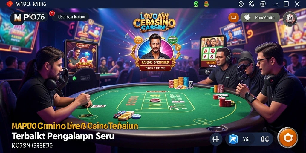 Tampilan gameplay Live Casino MPO76 dengan dealer profesional dan permainan menarik.