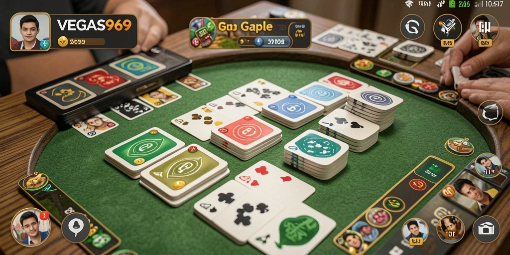 Tampilan gameplay seru dari VEGAS969 saat bermain Gaple.